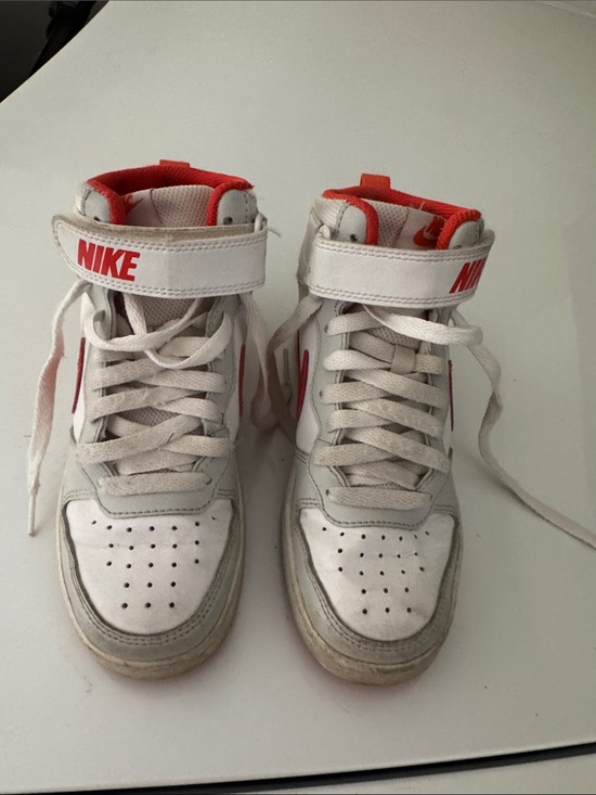 Nike Other - Nike White and Red Mid-Top Sneakers with Strap